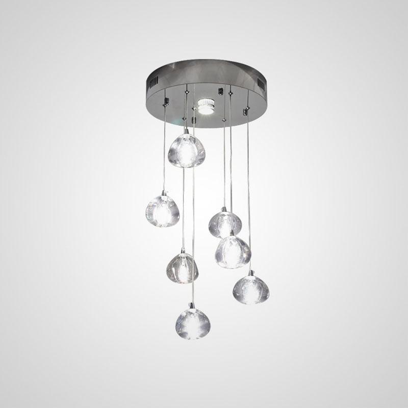 Каскадный светильник с плафонами из стеклянных слитков METEORA фото 4 Каскадный светильник с плафонами из стеклянных слитков METEORA фото 4