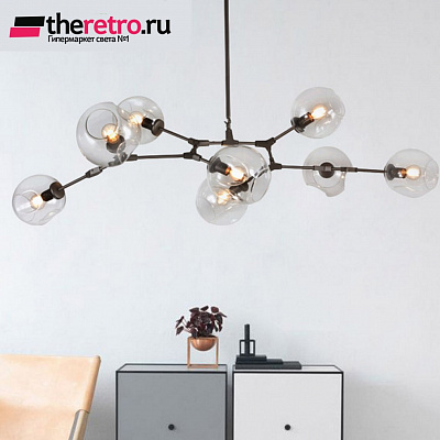 Lindsey Adelman Branching Bubble Chandelier 11 плафонов Прозрачный Золотой Горизонталь  фото 1