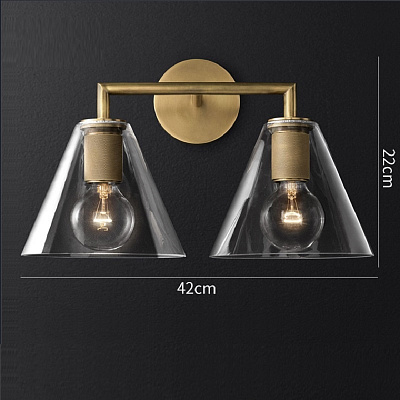 Бра RH Utilitaire Funnel Shade Double Sconce  фото 1