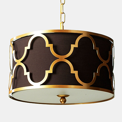 Люстра Quatrefoil Overlay Drum Pendant 50 см  Белый  фото 1