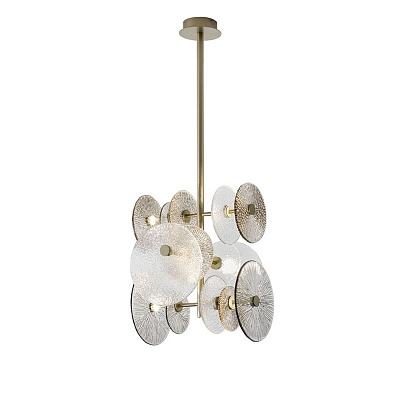 Люстра Ceiling Lamp in Champagne Finish Brass Decorative Glass A  фото 1